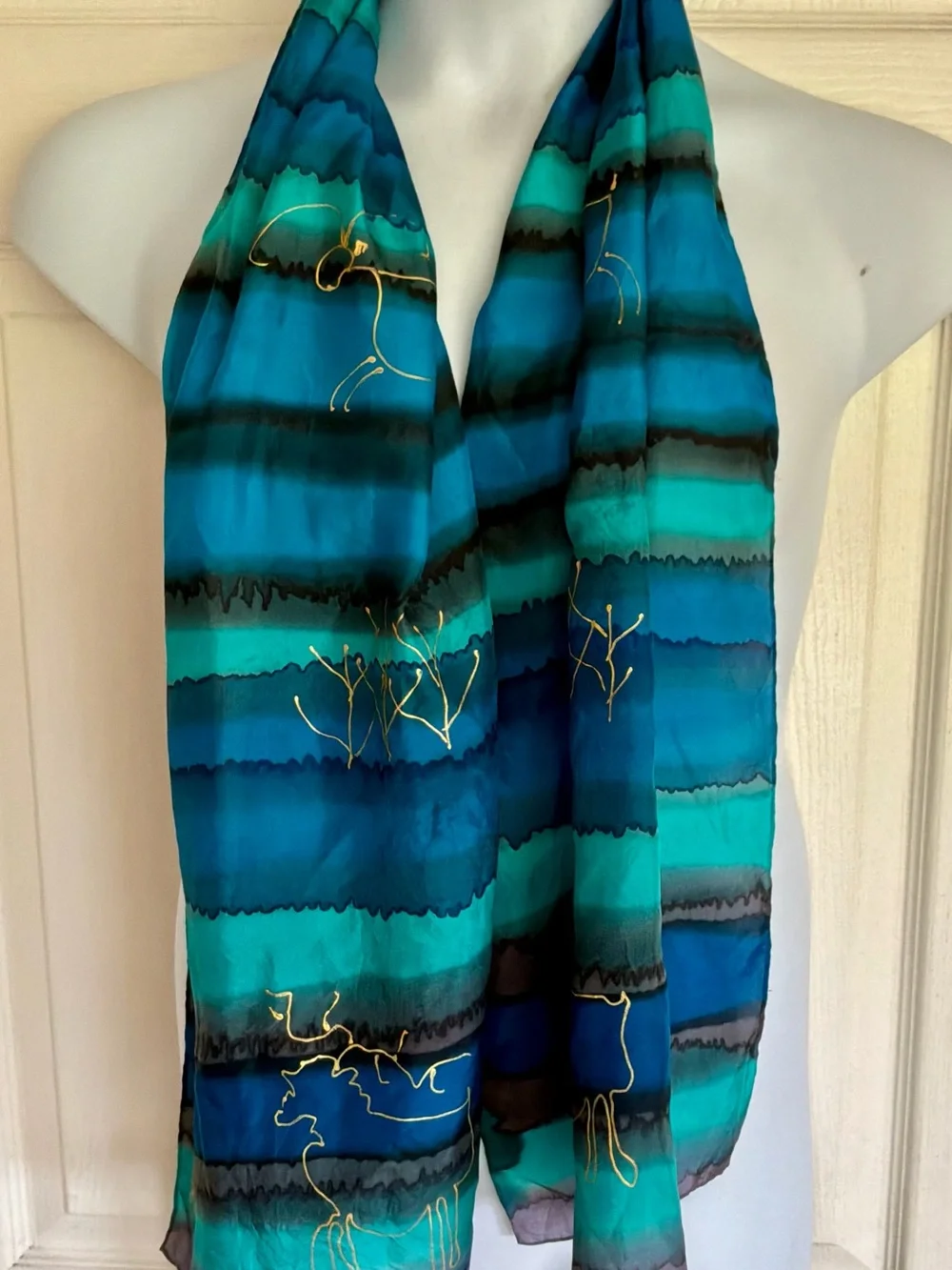 Artist signed silk scarf